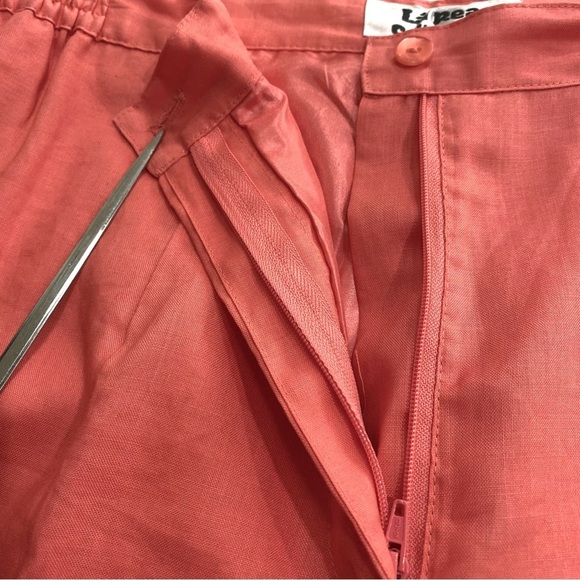 Linen 2-Pc Matching Tunic Blouse and Pants Set Orange Medium Spring Lagenlook - Picture 12 of 15